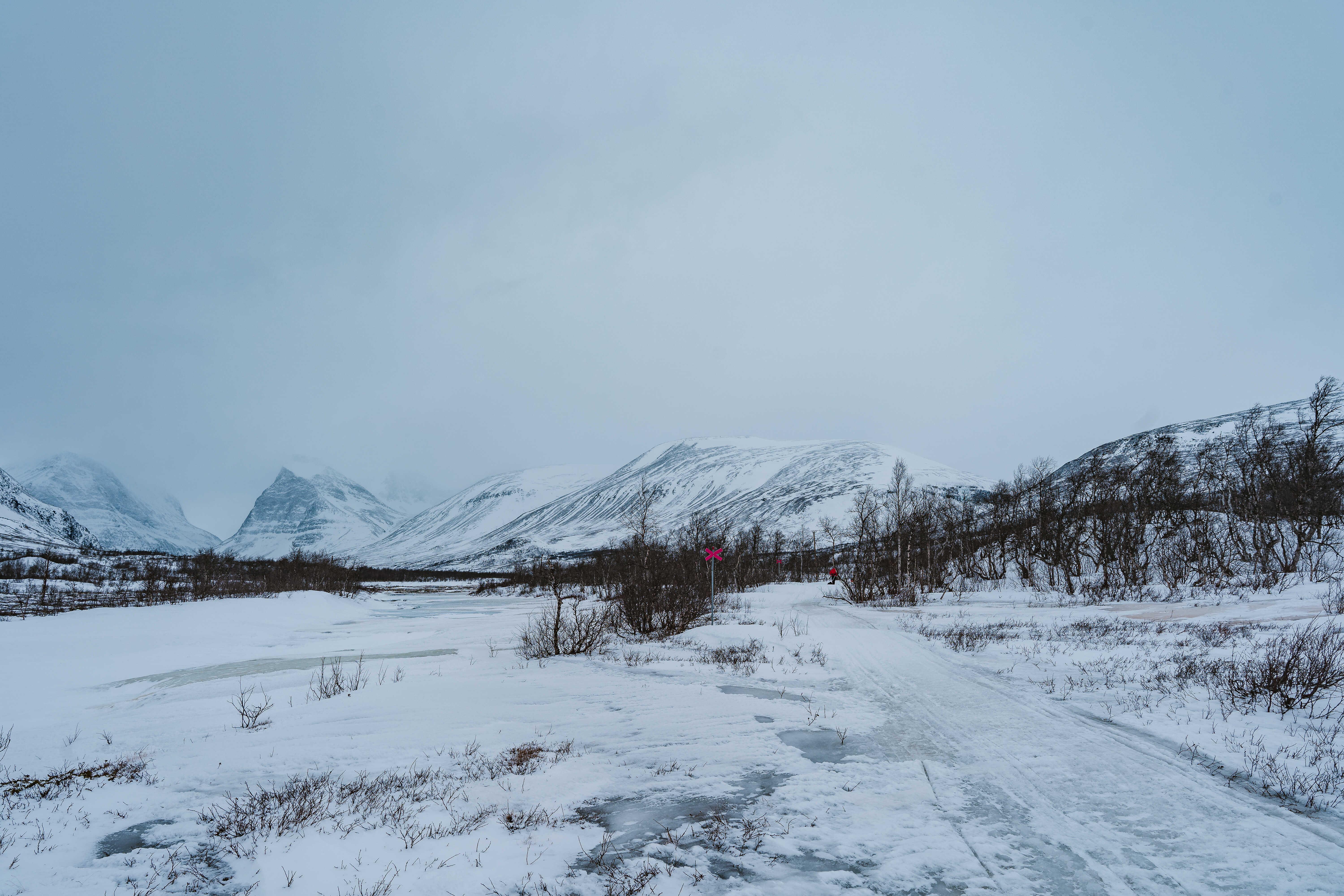 Zamrzlé řeky v okolí Kebnekaise