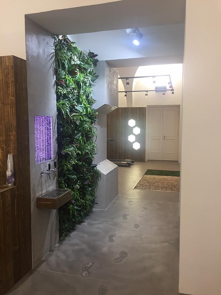 Stěna není jen krásná, také nám v obchodě filtruje vzduch Stěna není jen krásná, také nám v obchodě filtruje vzduch