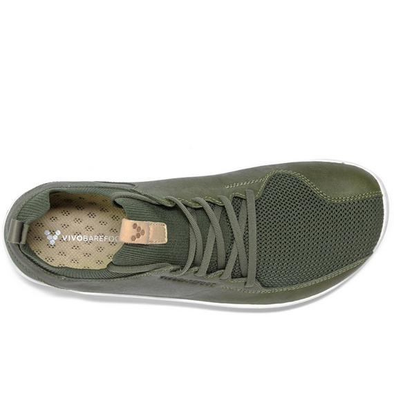 Vivobarefoot PRIMUS KNIT L Olive Green Leather