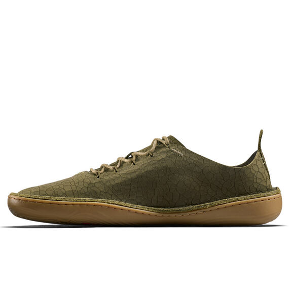 Vivobarefoot SENSUS MOC LACE UP LEATHER MENS DARK OLIVE CRACKED LEATHER