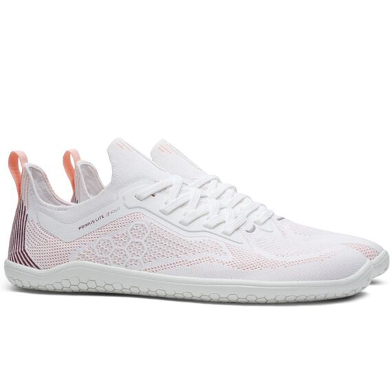 Vivobarefoot PRIMUS LITE KNIT MENS WHITE/ PEACH MELBA