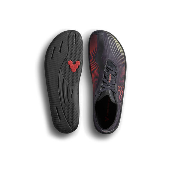 Vivobarefoot PRIMUS FLOW MENS OBSIDIAN/CHERRY TOMATO