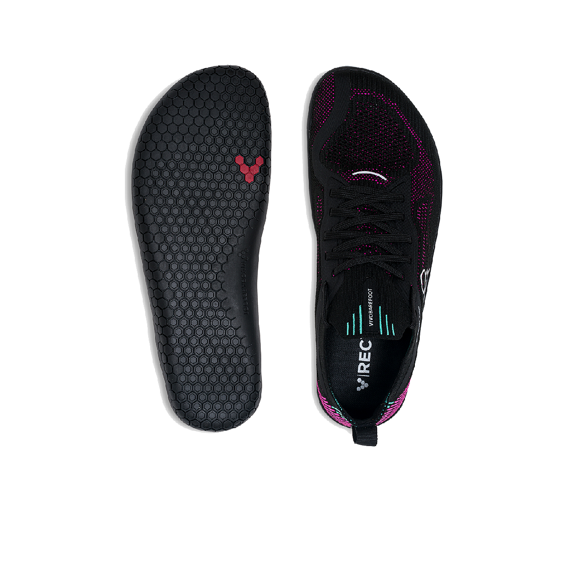 Vivobarefoot PRIMUS LITE KNIT WOMENS OBSIDIAN/VIBRANT PINK
