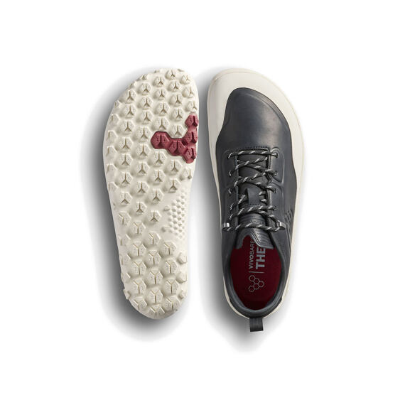 Vivobarefoot TRACKER LEATHER AT LOW MENS OBSIDIAN/WHITE