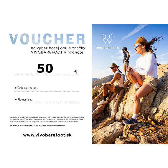 Vivobarefoot DARČEKOVÝ POUKAZ 50 EUR