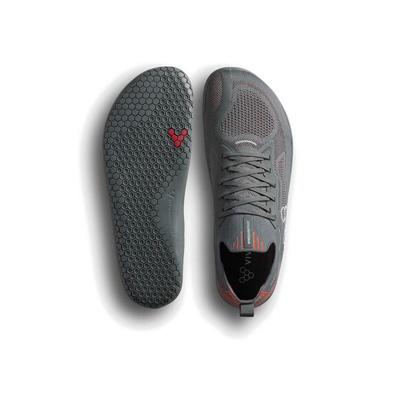 Vivobarefoot PRIMUS LITE KNIT MENS OBSIDIAN/CHERRY TOMATO