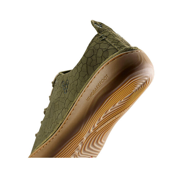 Vivobarefoot SENSUS MOC LACE UP LEATHER MENS DARK OLIVE CRACKED LEATHER