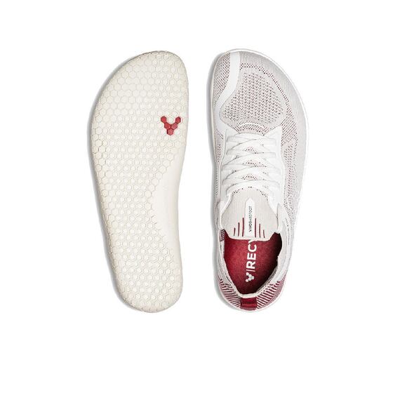 Vivobarefoot PRIMUS LITE KNIT WOMENS OFF WHITE/BURGUNDY