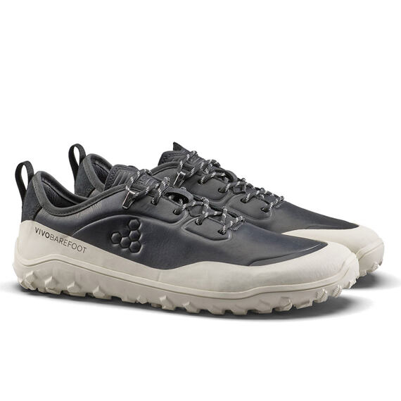 Vivobarefoot TRACKER LEATHER AT LOW WOMENS OBSIDIAN/WHITE