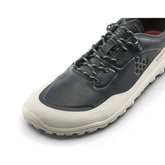 Vivobarefoot TRACKER LEATHER AT LOW MENS OBSIDIAN/WHITE
