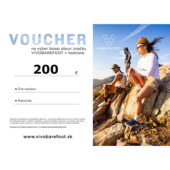 Vivobarefoot DARČEKOVÝ POUKAZ 200 EUR