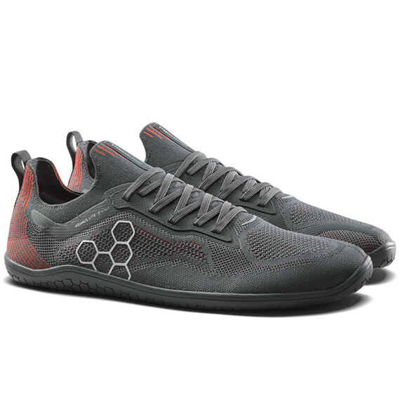 Vivobarefoot PRIMUS LITE KNIT MENS OBSIDIAN/CHERRY TOMATO