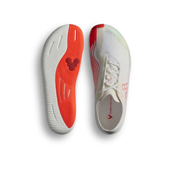 Vivobarefoot PRIMUS FLOW WOMENS BRIGHT WHITE/ NEON ORANGE