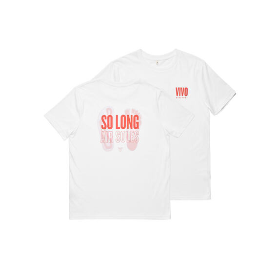 Vivobarefoot SO LONG AIRSOLES T-SHIRT UNISEX WHITE