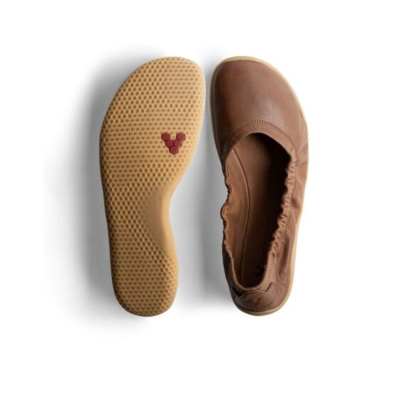 Vivobarefoot ASANA YIN BALLERINA LEATHER WOMENS TAN
