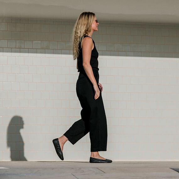 Vivobarefoot ASANA YIN BALLERINA LEATHER WOMENS OBSIDIAN