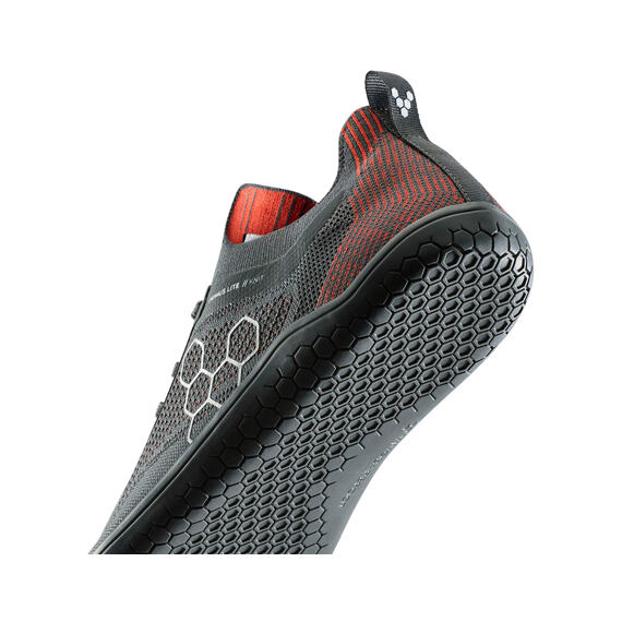 Vivobarefoot PRIMUS LITE KNIT MENS OBSIDIAN/CHERRY TOMATO