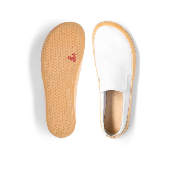 Vivobarefoot OPANKA WOMENS WHITE/TAN
