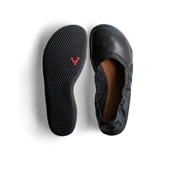Vivobarefoot ASANA YIN BALLERINA LEATHER WOMENS OBSIDIAN