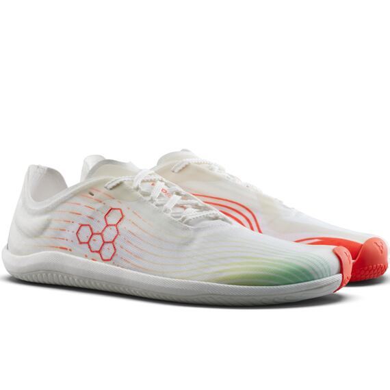 Vivobarefoot PRIMUS FLOW WOMENS BRIGHT WHITE/ NEON ORANGE